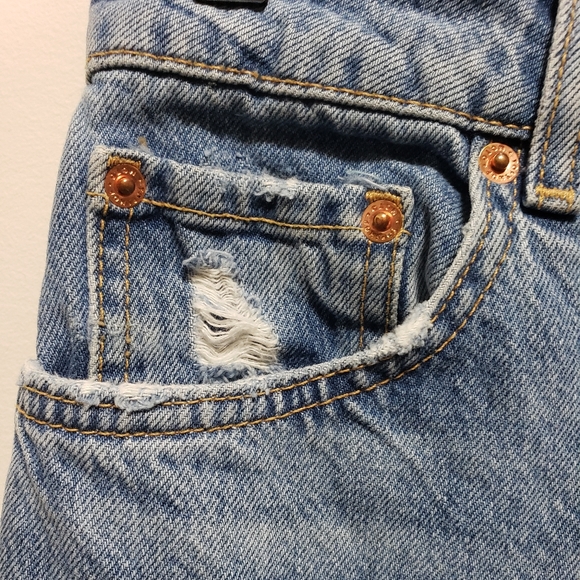 Moto TopShop High Waistline Raw Ankle Edges Denim Jeans S-28 - Picture 8 of 10